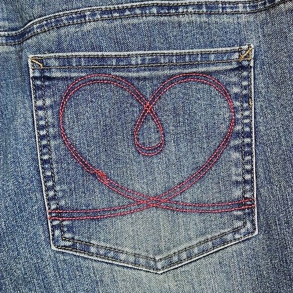 Y2K 90s Vintage Velour Detailed Denim Joe Boxer Studded Jeans - Picture 3 of 8